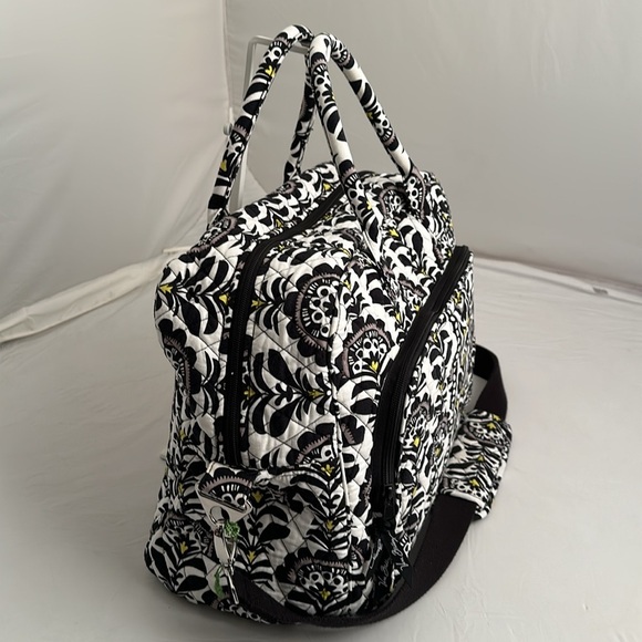 Vera Bradley iconic Weekender travel bag in black white Fanfare multicolor print - Picture 2 of 12